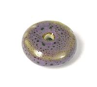 INNSPIRO Perline in ceramica disco viola diam. 16 x 7 mm. 100 u.