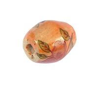 INNSPIRO Perline in ceramica ovale decorata rosa con fiore rosso diam. 15x14mm. 50u.