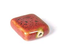 INNSPIRO Perline in ceramica quadrata rossa 17 x 17 x 7 mm. 100 U.