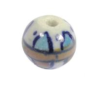 INNSPIRO Perline in ceramica sfera smaltata blu e marrone diam. 12 mm. 50 u.