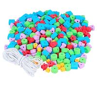 INNSPIRO Perline in gomma EVA di forme e colori misti spessore di 8 mm. 500u. ca. e cordino 3 m