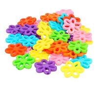 INNSPIRO Perline in plastica a forma di fiore multicolore opache, 24 x 22 mm. 400u. ca. diam. int. 1,5 mm. Borsa