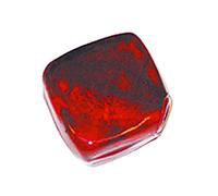 INNSPIRO Perline in vetro quadrato trasparente rosso 3 x 3,2 cm. 500 g. 38 u. ca.