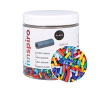 INNSPIRO Rocciaia di vetro cilindro opaco miscela 2x6mm. 250 g. ca.