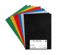 INNSPIRO Set 12 fogli di gomma EVA pellicola glitter assortiti 6 colori 40x60cm.x2mm.