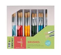 INNSPIRO Set di 24 pennelli setola vari colori, set scolastico per bambini e attività infantili