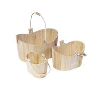 INNSPIRO Set di 3 cestini in legno di zattera