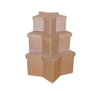 INNSPIRO Set di 3 scatole di carta maque stelle 18, 23 e 27 cm.