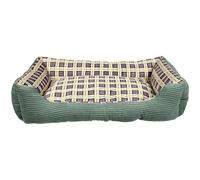 Inny, Divano Letto per Cani in Velluto a Coste Morbido 75cm Taglia L, Verde