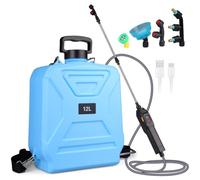 Inoamity Pompa Irroratrice a Batteria 12L, Spruzzatore Elettrico 3 in 1 con 3 Ugelli, Bacchetta Regolabile e Design Professionale, Ideale per la Cura di Giardino, Prato e Cortile