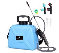 Inoamity Pompa Irroratrice a Batteria 5L, Spruzzatore Elettrico 3 in 1 con 3 Ugelli, Bacchetta Regolabile e Design Professionale, Ideale per la Cura di Giardino, Prato e Cortile