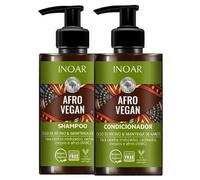 INOAR Set hampu e balsamo afro vegano con olio di ricino e burro di karité