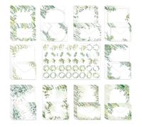 inodiref 160 Pezzi Carta da Lettere con Busta Elegante Set e 50 Carta da Lettere Acquerello per San Valentino, Studenti Forniture (Bianco Elegante)