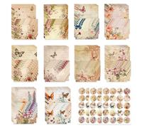 inodiref 160 Pezzi Carta da Lettere con Busta Elegante Set e 50 Carta da Lettere Acquerello per San Valentino, Studenti Forniture (Floreale Vintage)