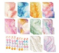 inodiref 160 Pezzi Carta da Lettere con Busta Elegante Set e 50 Carta da Lettere Acquerello per San Valentino, Studenti Forniture (Acquerello Vivace)