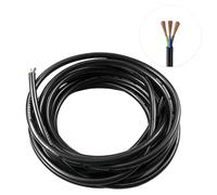 inodiref 5 Metri 20AWG Cavo Elettrico 3x0.5mm² Elettrica Cavo Filo di Rame Diametro Esterno 5.7 mm Nero Cavo a 3 Conduttoriper l'Installazione di Elettrodomestici a Basso Consumo