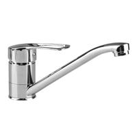 Inodiref Rubinetto da cucina con miscelatore monocomando, rubinetto da cucina, cartuccia in ceramica, in ottone, girevole a 360°, con tubo per acqua fredda/calda da 60 cm, cromato argento