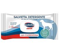 Inodorina, Salviette Clorex, Salviette Detergenti e Igienizzanti a Base di Clorexidina, per Profonda Igiene Quotidiana del Cane, Ideali per Utilizzo Fuori Casa, Profumazione Muschio Bianco, 40 pezzi