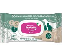 Inodorina Salviette Detergenti Umidificate Biodegradabili per Cani e Gatti Pantenolo e Semi di Lino 30 pz