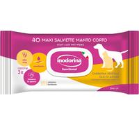 Inodorina Salviette Detergenti Umidificate per Cani Cuccioli e Gatti a Manto Corto 40 pz
