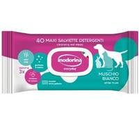 Inodorina Refresh Salviette Detergenti - 40 pz - Muschio bianco - 1° ORDINE? scegli lo sconto BZR5 / BZR20 + 200 punti fedeltà bianco