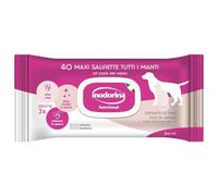 Inodorina Salviette Funzionali Tutti i Manti per Cani e Gatti (12 Confezioni da 40 Pezzi, Latte e Vaniglia) - Salviettine per Animali in Tessuto lucidante con estratto di Timo e Olio di argan