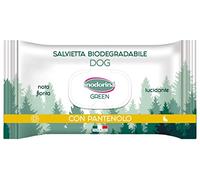 Inodorina, Salviette Green Dog, Salviette Lucidanti in Morbida Fibra Tessile Biodegradabile e Compostabile, con Delicata Lozione dalle Componenti Vegetali, Pantenolo, 30 pezzi
