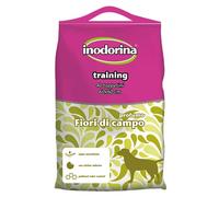 Inodorina Tappetini igienici per Cani (60x60 cm, 40 Pezzi, Fiori di Campo) - Traversine profumate Super assorbenti in Pura cellulosa Vergine - con polimeri Odor Control e Sticker Antiscivolo