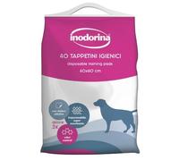 Inodorina Tappetini igienici per Cani (60x60 cm, 40 Pezzi, Senza Profumo) - Traversine profumate Super assorbenti in Pura cellulosa Vergine - con polimeri Odor Control e Sticker Antiscivolo