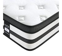 Inofia Materasso matrimoniale piccolo in memory foam, 11 cm, materasso ibrido a molle con resistente al fuoco, supporto zonato reattivo e isolamento dal movimento, prova a casa per 100 notti