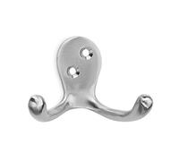 Inofix 66560 Classic Double Brass Hook Satin Nickel, Multi-Colour