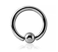 Inoki - Anello a sfera in acciaio - Spessore 5 mm, Diametro 22 mm, Palla 10 mm