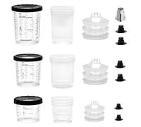 InoKraft Coppa per pistola a spruzzo di vernice monouso, set da 3 tazze di dimensioni 6 oz, 22 oz, 28 oz, set da 3 coperchi e filtri per ogni dimensione, 3 tazze rigide, sistema di verniciatura per