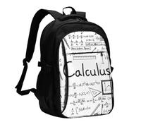 InOmak Appassionato di matematica, geometria e calcolo differenziale e integrale., Zaino da viaggio casual per laptop con porta di ricarica USB per uomo e donna