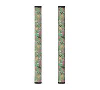 InOmak Border Terrier, razza canina con motivi floreali, 2 pezzi Coperture per le maniglie delle porte del frigorifero per microonde lavastoviglie forno