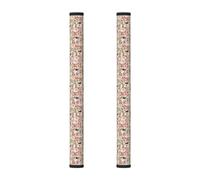 InOmak Cane Fox Terrier a pelo duro, Pasqua, fiori floreali, 2 pezzi Coperture per le maniglie delle porte del frigorifero per microonde lavastoviglie forno
