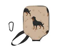 InOmak Cane Rottweiler con Impronte e Ossa, Custodia Sportiva per Racchetta da Pickleball; Compatibile con Tutte Le Forme e Dimensioni di Racchetta.