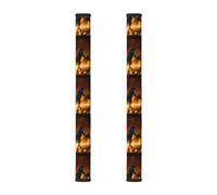 InOmak Cavalli neri Nuvole rosse luminose stampate, 2 pezzi Coperture per le maniglie delle porte del frigorifero per microonde lavastoviglie forno