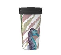 InOmak Cavalluccio marino Laminaria,Tazza da caffè da 500 ml, bottiglia d'acqua in acciaio inossidabile isolata, tazza da caffè portatile