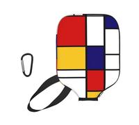 InOmak Composizione cromatica in Stile Mondrian Artistico: Rosso, Custodia Sportiva per Racchetta da Pickleball; Compatibile con Tutte Le Forme e Dimensioni di Racchetta.