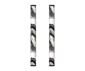 InOmak Decorazione artistica con gemma scintillante color oro rosa agata., 2 pezzi Coperture per le maniglie delle porte del frigorifero per microonde lavastoviglie forno