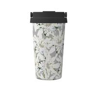 InOmak Edelweiss moderno, fiori alpini svizzeri,Tazza da caffè da 500 ml, bottiglia d'acqua in acciaio inossidabile isolata, tazza da caffè portatile