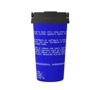 InOmak Errori classici della schermata blu della morte,Tazza da caffè da 500 ml, bottiglia d'acqua in acciaio inossidabile isolata, tazza da caffè portatile