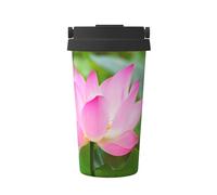 InOmak Fiore di loto e bocciolo,Tazza da caffè da 500 ml, bottiglia d'acqua in acciaio inossidabile isolata, tazza da caffè portatile