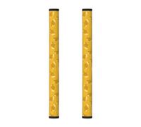 InOmak Foglie di ginkgo in stile floreale su sfondo ocra gialla, 2 pezzi Coperture per le maniglie delle porte del frigorifero per microonde lavastoviglie forno