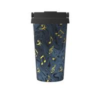 InOmak Insegna musicale Metal Music,Tazza da caffè da 500 ml, bottiglia d'acqua in acciaio inossidabile isolata, tazza da caffè portatile