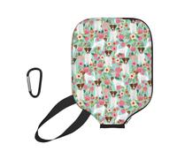 InOmak Jack Russell Terrier Floreale, Custodia Sportiva per Racchetta da Pickleball; Compatibile con Tutte Le Forme e Dimensioni di Racchetta.