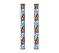 InOmak Leone, leopardo e tigre lottano per il cibo (stampato), 2 pezzi Coperture per le maniglie delle porte del frigorifero per microonde lavastoviglie forno