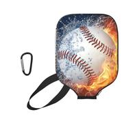 InOmak L'Immagine di Una Palla da Baseball nell'Acqua e nel Fuoco, Custodia Sportiva per Racchetta da Pickleball; Compatibile con Tutte Le Forme e Dimensioni di Racchetta.