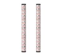 InOmak Pecora rosa pastello Lana di pecora Animale da fattoria, 2 pezzi Coperture per le maniglie delle porte del frigorifero per microonde lavastoviglie forno
